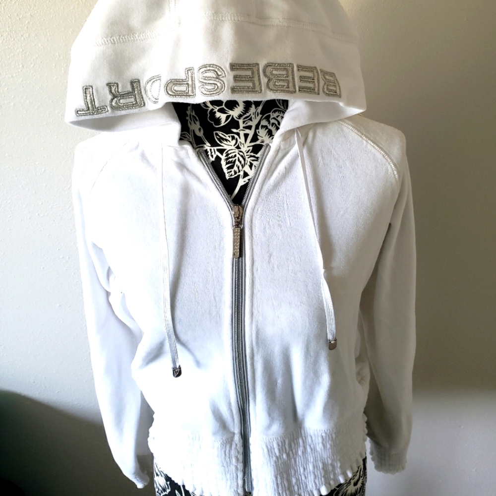 White Bebe velour jacket